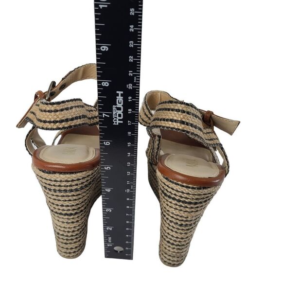 Mia Womens Shoes Black Natural Rope Platform Wedge Sandals Tan Black Size 8 - Picture 6 of 8